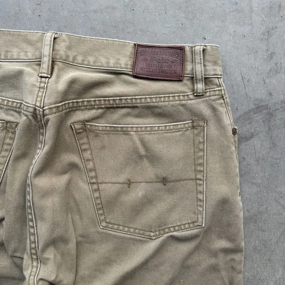 Polo Ralph Lauren Chino Pants Mens 32 x 33 Brown Cotton Twill Preppy 5 Pocket
